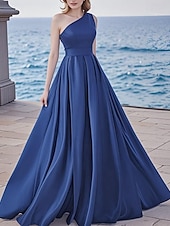 levne zelená-Šaty A-Line Večerní Elegantní Šaty Večerní Párty Black Tie Gala Podlahová Délka Bez Rukávů V Krku Chiffon s Plisováním Kapsa