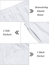 cheap Men's Basic Tees sets-Men's Tracksuit T shirt &amp; Shorts Outfit Set Hoodie Outdoor Daily Sports Pocket Drawstring Plain Wine Red Black White Polyester Activewear Streetwear Lightweight Summer