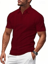  Per uomo Maglia da golf Polo da Golf Casuale Lavoro Bavero Manica Corta Essenziale Moderno Semplice Patchwork Bottoni Estate Vestibilità regolare Bianco Grigio chiaro Cachi Azzurro chiaro Maglia da
