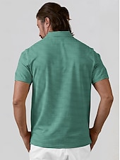 billiga Herrgolfkläder-Herr Vandringspolotröja Grön Kortärmad Överdelar Golfkläder Kläder Outfits Bär kläder