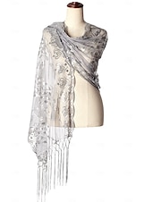 preiswerte Schals &amp; Umhänge-Retro Vintage Goldene Zwanziger 1920er Schal Wickeln Schals Der große Gatsby Flapper-Mädchen Pailletten Quastenfransen Damen Karneval Hochzeit Abendgesellschaft Maskerade Erwachsene Schal