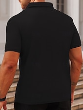 preiswerte Sport-Herren Poloshirts zum Suchbegriff: &quot;Waffel&quot; Golfhemd Arbeit Casual Kargen Kurzarm Basic Modern Glatt Knopf Sommer Frühling Regular Fit Schwarz Weiß Gelb Rote Hellgrau Hellblau Poloshirts zum