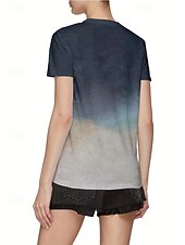 economico Maglietta Animali-Per donna Maglietta Top estivi Grafico Gradiente di Colore Classico Casual Manica Corta Girocollo Top corti Quotidiano Weekend Stampato Arcobaleno Estate Primavera Autunno