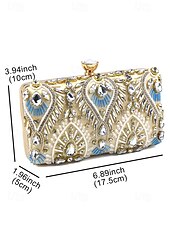 economico Clutch e borsette da sera-Per donna Clutch Borsa da Sera Polsiera Borse a Spalla Seta Feste Ricevimento di matrimonio Strass Perline Paillettes Borsa Multiuso Tinta unica Nero Blu Oro