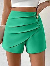 billige Shorts-Kvinners Shorts Chinos Motemote Gateklær Korte Høy Midje Enkel Komfortabel Myk Behagelig Mikro-elastisk Utendørs Gate Kamel Svart Hvit Grønn Sommer Vår Regulerer Passform