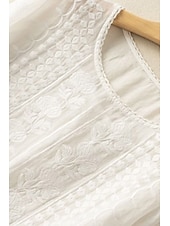 preiswerte Wesentliche Falsche Hemden-Damen Hemd Bluse Kunstbaumwollleinen Netz Einfach Modern Halbarm Rundhalsausschnitt Normale Oberteile Täglich Ferien Ausgehen Blau Weiß Gelb Purpur Khaki Sommer