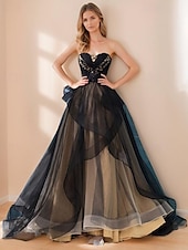 cheap Prom Dresses-Ball Gown Prom Dresses Elegant Dress Formal Wedding Guest Floor Length Sleeveless Sweetheart Floral Corded Lace with Ruched 2025