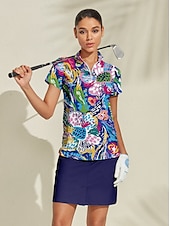 olcso Póló és Quarterzip-Női POLO trikó Sötétkék Rövid ujjú Felsők Női golffelszerelések ruhák ruhák, ruházat