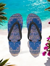 economico Infradito da Vacanza-infradito etniche boho da donna - sandali da spiaggia con motivo tribale vintage, comode pantofole estive per viaggi e festival
