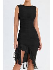ieftine Rochii din chiffon-Pentru femei Rochii Midi Rochie de absolvire Rochie de Cocktail Rochie pentru invitata de nunta Rochie teacă Modă Modern În aer liber Absolvire Petrecere ceai Fit regulat Simplu Fără manșon Stil