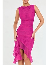 ieftine Rochii din chiffon-Pentru femei Rochii Midi Rochie de absolvire Rochie de Cocktail Rochie pentru invitata de nunta Rochie teacă Modă Modern În aer liber Absolvire Petrecere ceai Fit regulat Simplu Fără manșon Stil
