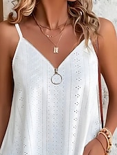 abordables Débardeurs et camisoles femme-Débardeur en camisole pour femmes couleur solide élégant décontracté sans manches bretelle débardeurs réguliers fermeture éclair œillet blanc jaune rose bleu violet été