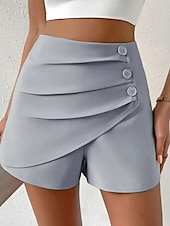 billige Shorts-Kvinners Shorts Chinos Motemote Gateklær Korte Høy Midje Enkel Komfortabel Myk Behagelig Mikro-elastisk Utendørs Gate Kamel Svart Hvit Grønn Sommer Vår Regulerer Passform