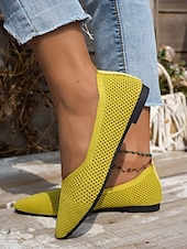 ieftine Pantofi Joși de Damă-pantofi cu vârf ascuțit flyknit pentru damă - pantofi ușori cu slip-on, pentru vară și pentru purtarea zilnică