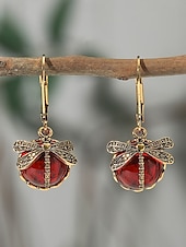 billige Øredobber for kvinner-intage dragonfly dangle øredobber for kvinner – gullbelagte boho drop-øreringer med blå glassperler, naturinspirerte smykker for uformelle, fest- og gaveanledninger