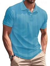  Per uomo Maglia da golf Polo da Golf Casuale Lavoro Bavero Manica Corta Essenziale Moderno Semplice Patchwork Bottoni Estate Vestibilità regolare Bianco Grigio chiaro Cachi Azzurro chiaro Maglia da