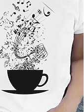 baratos Camiseta de Arte &amp; Design-Mulheres Camiseta Tops de verão Imprimir Gráfico Música Clássico Casual Manga Curta Gola Redonda Tops curtos Diário Final de semana Arco-íris Verão Primavera Outono