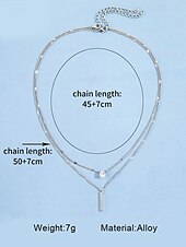 abordables Collier pour femme-Collier exquis pour femme avec pendentif goutte d&#039;eau double couche en or, style élégant et simple, adapté aux femmes soucieuses de la mode à porter lors d&#039;occasions décontractées et festives
