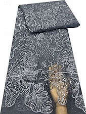 abordables Longueur du plancher-Robe A-Line En Sequins Brodée Bleue Robe de Mère de la Mariée Élégante Vintage Illusion Col Longueur Cheville Dentelle Manches Mi-longues