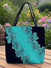 economico Borsette e borse tote-&quot;borsa tote floreale per donna – elegante borsa di grande capienza con motivo floreale nero e rosa, perfetta per lo shopping, i viaggi e l&#039;uso quotidiano&quot;