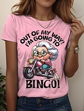 ieftine Umor &amp; Citate tricou-Pentru femei Tricou Grafic Desene Animate Scrisă Stilat Casual Manșon scurt Stil Nautic Rotund Topuri obișnuite Zilnic Sfârșit de săptămână Imprimeu Alb Galben Roz Îmbujorat Trifoi Vară Primăvară
