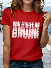 levne Humor &amp; Citáty tričko-Dámské Tričko Grafika Písmeno stylové Na běžné nošení Krátký rukáv Kulatý Běžné topy Denní Víkend Tisk Černá Fialová Armádní zelená Vodní modrá Léto Jaro