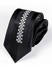 abordables Cravates et nœuds papillon pour hommes-Cravate étroite de 6 cm pour homme - motif à rayures, fleurs, carreaux, élégante cravate en soie tissée pour les affaires, les mariages et les événements formels