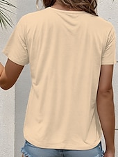 abordables Top jour de l’indépendance-T-shirt patriotique pour femmes graphique avec drapeau décontracté à manches courtes col rond hauts réguliers imprimé quotidien noir vert blanc cassé été