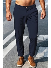 economico Chino-pantaloni cargo da uomo elastico in vita tasche multiple pantaloni a tutta lunghezza casual anelastico tinta unita sport all&#039;aria aperta vita media verde militare nero kaki blu navy s m l xl xxl
