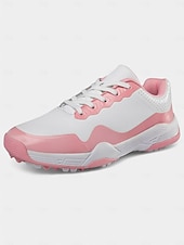 billige Kvinnegolf sko-elegante rosa golfsneakers med snøring - sklisikre og pustende, perfekt for sommergolføkter
