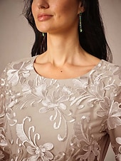 levne Dámské černé šaty-Dámské Maxi šaty Áčkové šaty Elegantní Formální Formální Svatební host Běžný Bez vzoru 3/4 délka rukávu Tričkový Šampaňská Léto Jaro Podzim