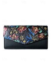 cheap Clutches &amp; Evening Bags-Women&#039;s Embossed Butterfly Floral Faux Leather Clutch - With Chain, Can Be Carried One Shoulder or Crossbody, Multi-compartment Zipper Pockets, Suitable for Daily Gatherings and Evening Party Events
