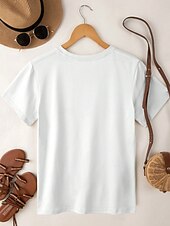 levne tričko umění a designu-Dámské tričko grafika ležérní krátké rukávy kulatý výstřih regular tops každodenní potisk bílé léto