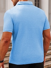 preiswerte Sport-Herren Poloshirts zum Suchbegriff: &quot;Waffel&quot; Golfhemd Arbeit Casual Kargen Kurzarm Basic Modern Glatt Knopf Sommer Frühling Regular Fit Schwarz Weiß Gelb Rote Hellgrau Hellblau Poloshirts zum