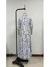 levne Neformální květinové šaty-Dámské Dlouhé šaty Maxi šaty Volnočasové šaty Boho šaty Šaty s potiskem Šaty Peplum Romantické Klasické Elegantní šaty Nahoře nabírané Dovolená Denní Letní šaty Volný Grafika Květiny Poloviční rukáv