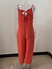 abordables Robe Simple-Combinaison Femme Active Uni Sans Manches Col V Taille Haute Vacances Quotidienne Coupe Régulière Noir Vert Clair Vert Armée Été