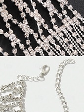 economico Bracciale da donna-braccialetto a catena con strass da donna – guanto con frange di cristallo di lusso per feste, matrimoni ed eventi serali