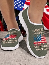  Юбилейные мужские патриотические дышащие слипоны с принтом флага США к 250-летию США - кроссовки для Дня независимости и повседневной носки