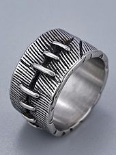 economico Accessori di Halloween-anello da uomo goth punk cucito - anello vintage in argento per motociclisti, rock e moda di Halloween