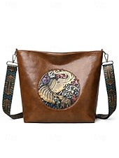 cheap Crossbody Bags-Women&#039;s Vintage Elephant Embossed Shoulder Bag – Boho Faux Leather Crossbody Purse with Adjustable Strap, Casual Travel &amp; Everyday Handbag