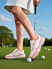billige Kvinnegolf sko-elegante rosa golfsneakers med snøring - sklisikre og pustende, perfekt for sommergolføkter
