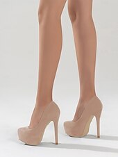 abordables Fête de la Vie Nocturne-Escarpins à talons hauts noirs pour femmes – Escarpins à talons aiguilles en daim élégants des années 1980 pour fêtes, mariages et soirées