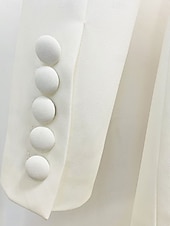 voordelige Broekpakken van mama-Pantalonpak Moeder van de Bruid Elegante Simpele Overhemdkraag Vloerlengte Katoenmix Lange Mouw met Effen Kleur