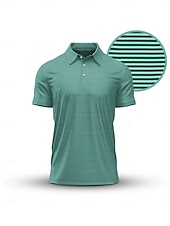 billiga Herrgolfkläder-Herr Vandringspolotröja Grön Kortärmad Överdelar Golfkläder Kläder Outfits Bär kläder