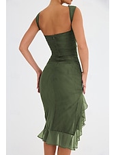ieftine Rochii din chiffon-Pentru femei Rochii Midi Rochie de absolvire Rochie de Cocktail Rochie pentru invitata de nunta Rochie teacă Modă Modern În aer liber Absolvire Petrecere ceai Fit regulat Simplu Fără manșon Stil