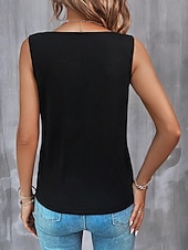 billige Grafisk butikk Tank topper &amp; Camis-Dame Camisole Tank Top Blomstret Grafisk Paisly Stilfull Fritid Ermeløs V-hals Vanlige topper Daglig Trykt mønster Svart Sommer