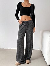 economico Pantaloni-Per donna Pantaloni Casual Lunghezza intera Naturale A righe Elasticizzato Casual Quotidiano Grigio chiaro Marrone e nero Blu cielo e Bianco Bianco / Rosa Estate