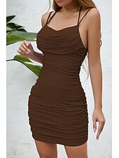 economico Abiti di Laurea-Per donna Mini Abito Abito Bianco Abito da laurea Abito Sottoveste Moda Compleanno Ferie Data Vestibilità regolare Semplice Senza Maniche Spalline sottili Nero Bianco Vino Viola chiaro Estate