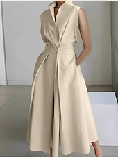 ieftine Rochii Albe Casual-Pentru femei Rochii Midi Rochie albă Rochii Tip Sirenă Rochie imprimata Modă Petrecere ceai Ieșire Sfârșit de săptămână Fit regulat Simplu Floare Fără manșon În V Alb Crem Portocaliu Caisă Vară