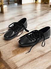 olcso 1930-as évek-női fekete fűzős balettcipők – elegáns vintage ihletésű pántos cipők hétköznapi, elegáns és estélyi viselethez